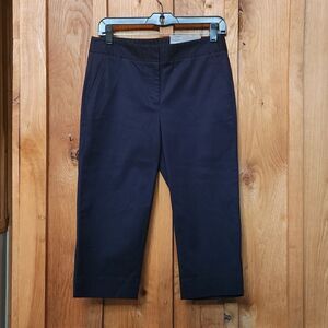 Talbots Pedal Pusher Slim Leg Mid Rise Capri Casual Pants, Size 2, Midnight Blue